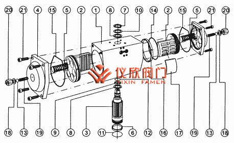 GT型氣動執(zhí)行機構主要零件圖